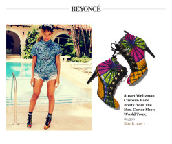 beyonceinfo:  Beyoncé donated these custom-made ankle boots