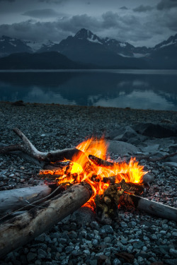 c1tylight5:  Campfire on Glacier Bay | Roland Taylor       