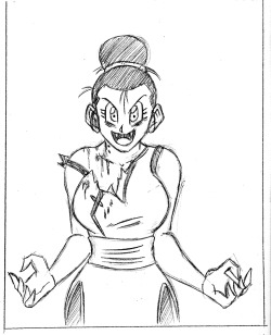 Anonymous said to funsexydragonball: Vampire-Videl look scary