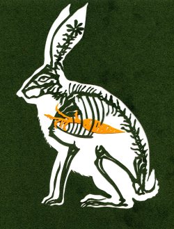 inkhead:  what rabbit ate, paper cut, 2013 bone a day  inkhead 