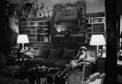 cosmosonic:  Coco Chanel  in her Paris apartment, 1957 