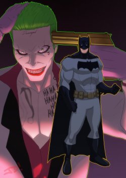 longlivethebat-universe:  Batman vs The Joker by Joe Davis 