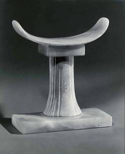 ancientpeoples:  Limestone headrest  Made for Khentika and it