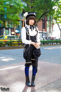 tokyo-fashion:  Luka on the street in Harajuku wearing a steampunk/lolita