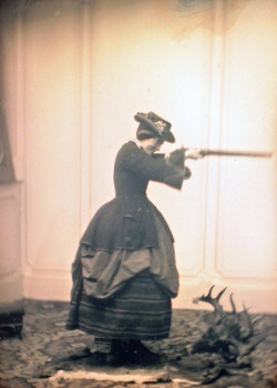 Woman with a gun, 1850’s.