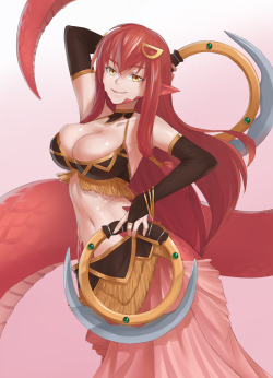 jiffic:  A commission of Miia in her traditional clothing with