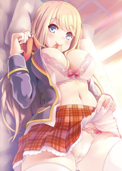 abaslev:  bra cameltoe chloe lemaire cleavage girlfriend (kari) onow open shirt pantsu seifuku skirt lift thighhighs | yande.re 