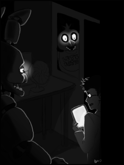 robuttsyeah:  I did a really quick sketch of Markiplier playing Five Nights at Freddy’s.