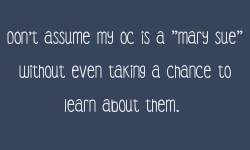 roleplayingconfessionsfromrpers:Don’t assume my OC is a “Mary