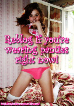 my-sissy-space:  Thong panties with pink satin covered by black
