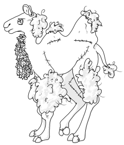 vivigator: A cloth/plush camel boy, who is just HEMORRHAGING