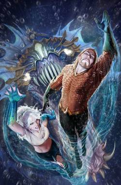 nebezial-asheri:aquaman 26 cover and a shot of dolphin out in