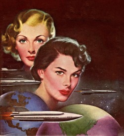 sciencefictiongallery:  Earle Bergey - This Way To Mars, 1951.
