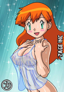 Here we’ve got a very sexy Misty in a transparent top showing
