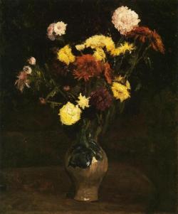 vincentvangogh-art:    Basket Of Carnations And Zinnias  1886