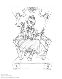 Commission TG princess 3 A guy sits on a forbidden throne. They