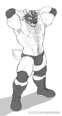 that-kind-of-orc:  Peons love wrasslin cause they lose all the time. (*ﾟｪﾟ*) (via Twitter / SpelunkerSal: A bearwolf wrestler for T-Wolf …) 