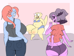 angstrom-nsfw:  Undyne told Muffet that her dorky girlfriend