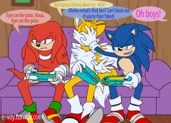 e-vay:  Team Sonic aka “Rory’s Boys” Those last two panels