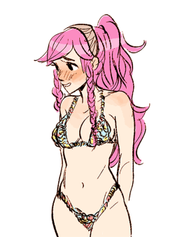 garbagebird:    olivia in a gross edible bikini… requested