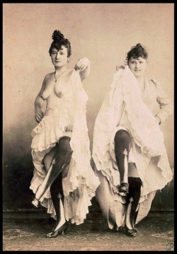 historicaerotica: La Goulue &amp; La Mome Fromage - Can Can Dancers at the Moulin Rouge                      