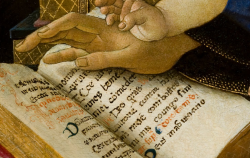 renaissance-art:  Botticelli c. 1480 Madonna of the Book (detail)