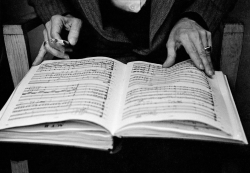 barcarole: Stravinsky checking his scores at Columbia Records