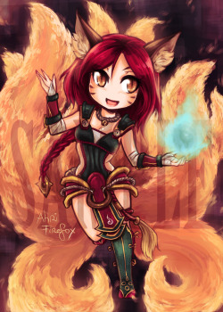 maddynshinaa:  Ahri firefox (for the conv) More art on  my Patreon