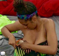 bigbrothernaked:  Bayleigh nip slip