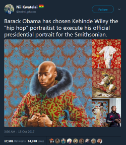 tapatiopapi:  destinyrush:   Kehinde Wiley and Amy Sherald were