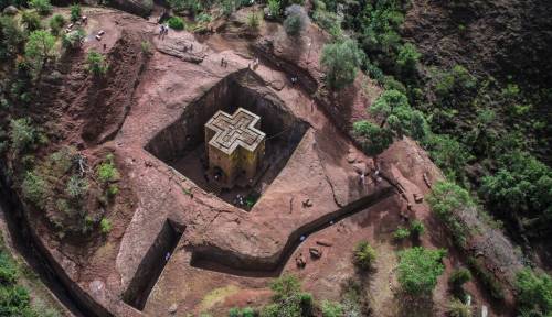 evilbuildingsblog:  Church of Saint George, Lalibela, Ethiopia,