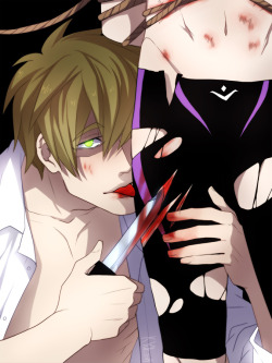 yu-kiss: Dark!Makotoâ€¦ S&amp;M, bloodplay, knife play, etc. Sorry, my own kink. Hahahaâ€¦. Iâ€™ll never do this again. 