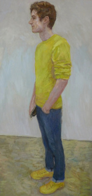 ydrorh: Young Man in Yellow, 2018, Oil on canvas, 170x80 cm http://www.yisraeldrorhemed.com/