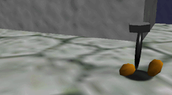 suppermariobroth:  Bob-omb in Super Mario 64, seen from the side.