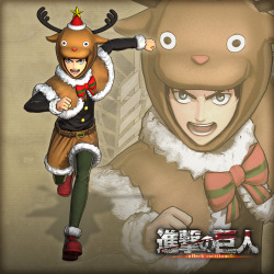 Comparing Eren, Levi, and Mikasa’s Christmas DLC costumes in