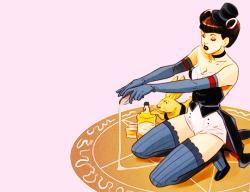 namors:  ↳ Zatanna Zatara + Bunny Constantine in DC Bombshells