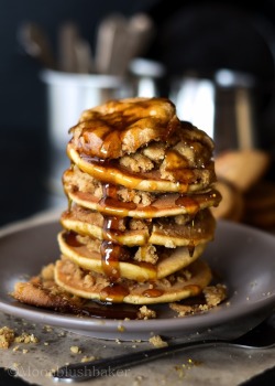 cars-food-life:  Granola Cookie Crumbled Pancakes & Runny