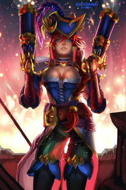 boradraws:  The “Captain Fortune” (Miss Fortune Skin) Is