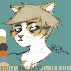 This currently unnamed grumpy cat boy is one-half of my fursona