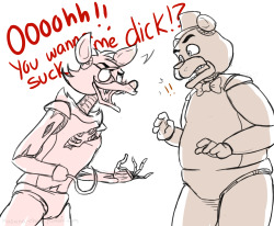 hasana-chan:  i like to think that freddy and foxy h8 each other