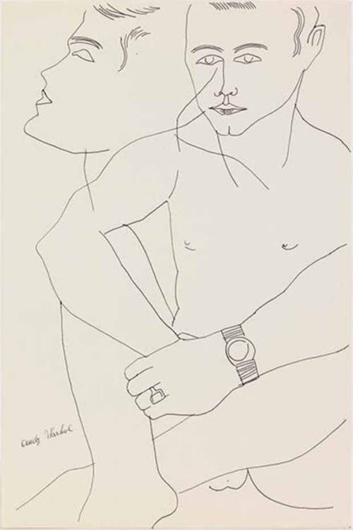 alanspazzaliartist:Andy Warhol’s 1950s erotic drawings of men