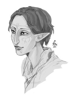 coldenfoxart:  Merrill headshot for practice. 