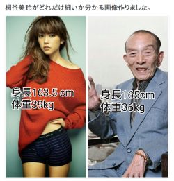 y-kasa: パズーさんのツイート: “桐谷美玲がどれだけ細いか分かる画像作りました。