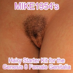 The “Hairy Starter Kit for Genesis 8 Female” contains