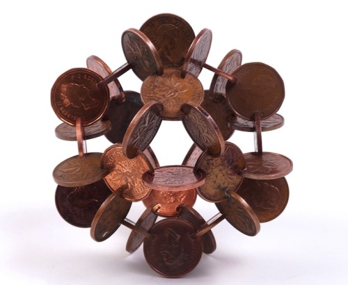 edwardspoonhands:  wonderfulmustacios:  taktophoto:  Interlocked Coins Form Complex Geometric Sculptures  is that even fucking legal  WANT! 