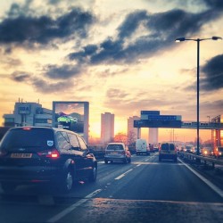 finnharries:  Awesome sunset as I drove across London to see