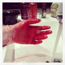 Every time I color my hair I turn into Dexter. 