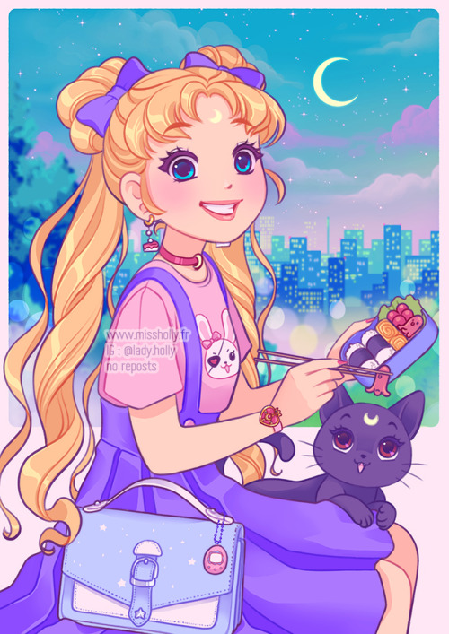misshollyslair:  🌙 Midnight bento 🐰A  picture that does