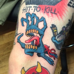 fuckyeahtattoos:  Jim Philips screaming hand Mike Attack Richie’s