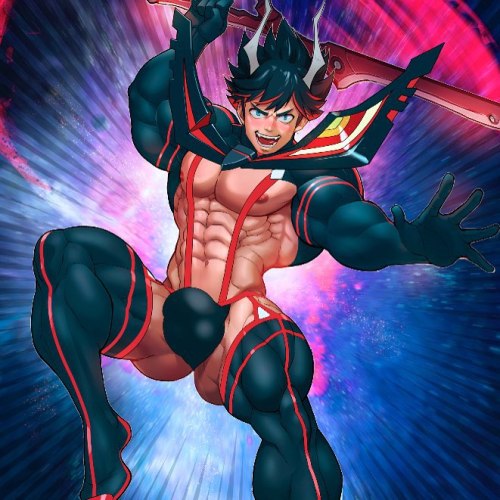 wonderluxuris: Ryuko Matoi male version #ryukomatoi #killLakill #bara #anime #yaoi #musclebara  Hot anime ðŸ˜